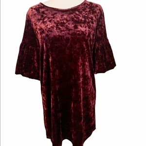 Forever 21 Burgundy Crushed Velvet Dress Sz M